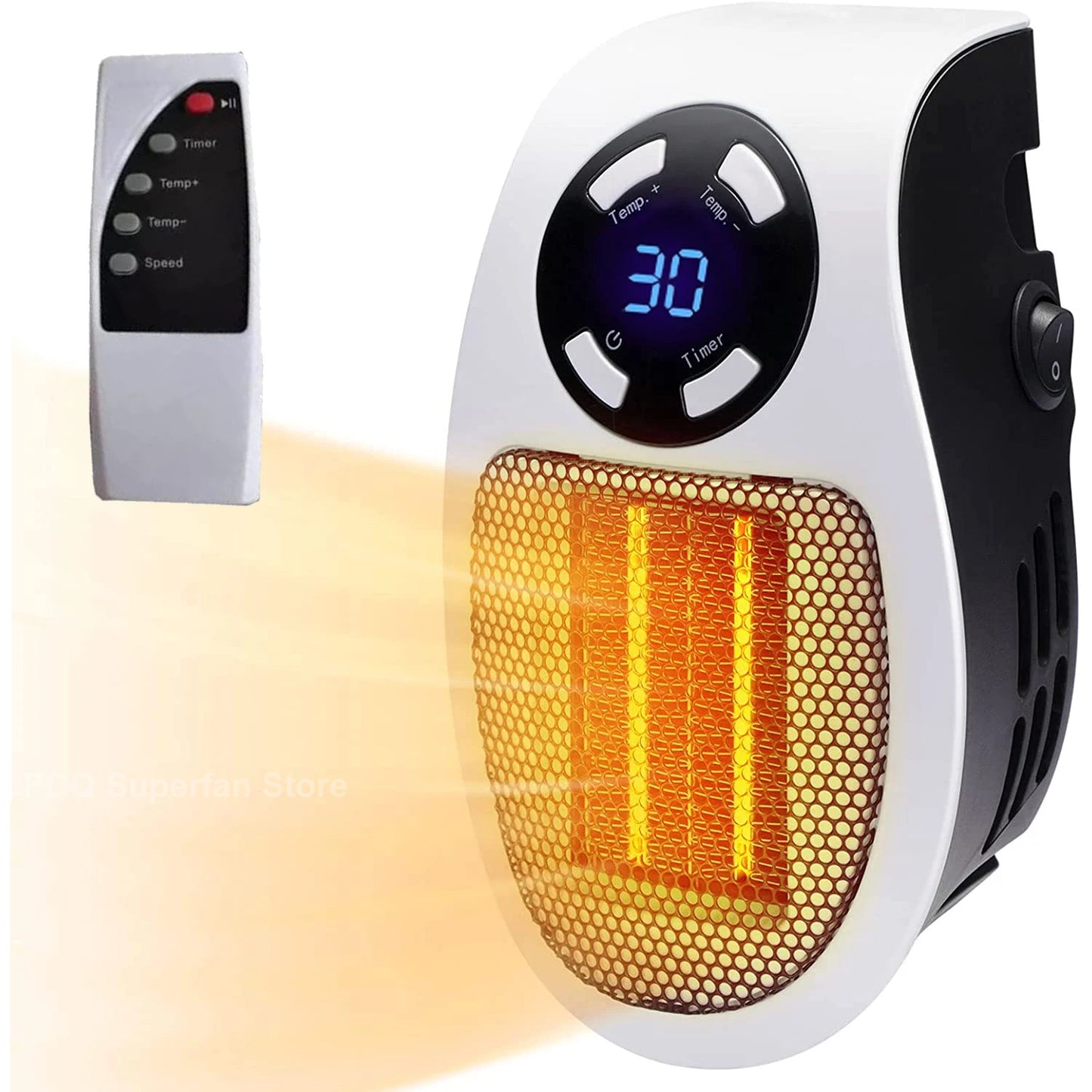 Mini Aquecedor Elétrico Portátil 500W com Controle Remoto – Ideal para Quartos e Ambientes Pequenos