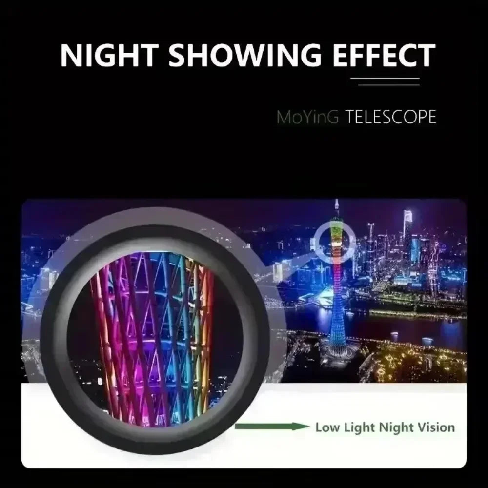 Mini Telescópio Monocular HD 2000x25 com Suporte para Celular – Portátil para Acampamento, Caça e Observação de Aves