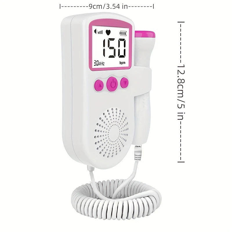 Doppler Fetal Portátil com Tela LCD – Monitor de Batimentos Cardíacos do Bebê 3.0MHz para Uso Doméstico em Gestantes