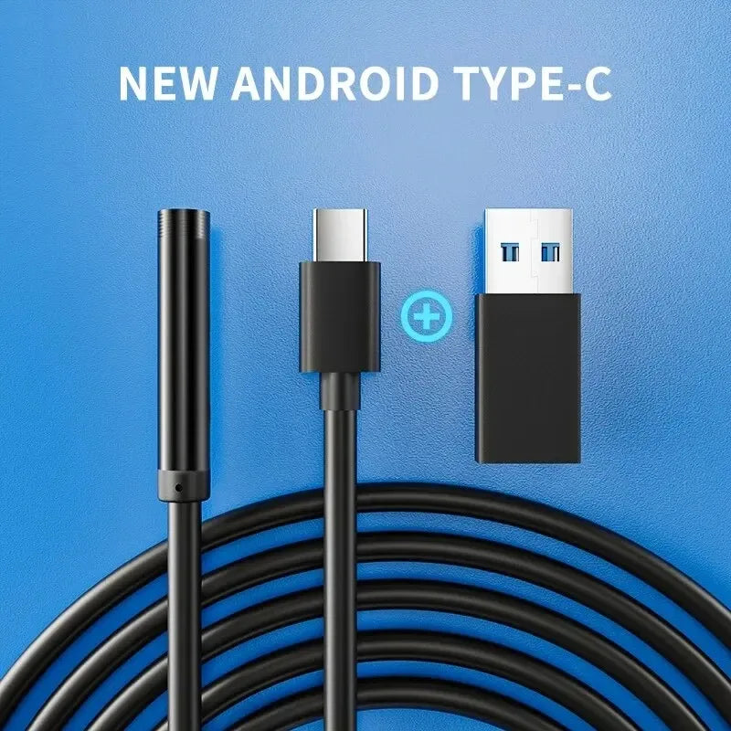 đ Câmera EndoscĂłpica Tipo-C 7.0mm IP67 â Ă Prova dâĂgua com 6 LEDs AjustĂĄveis