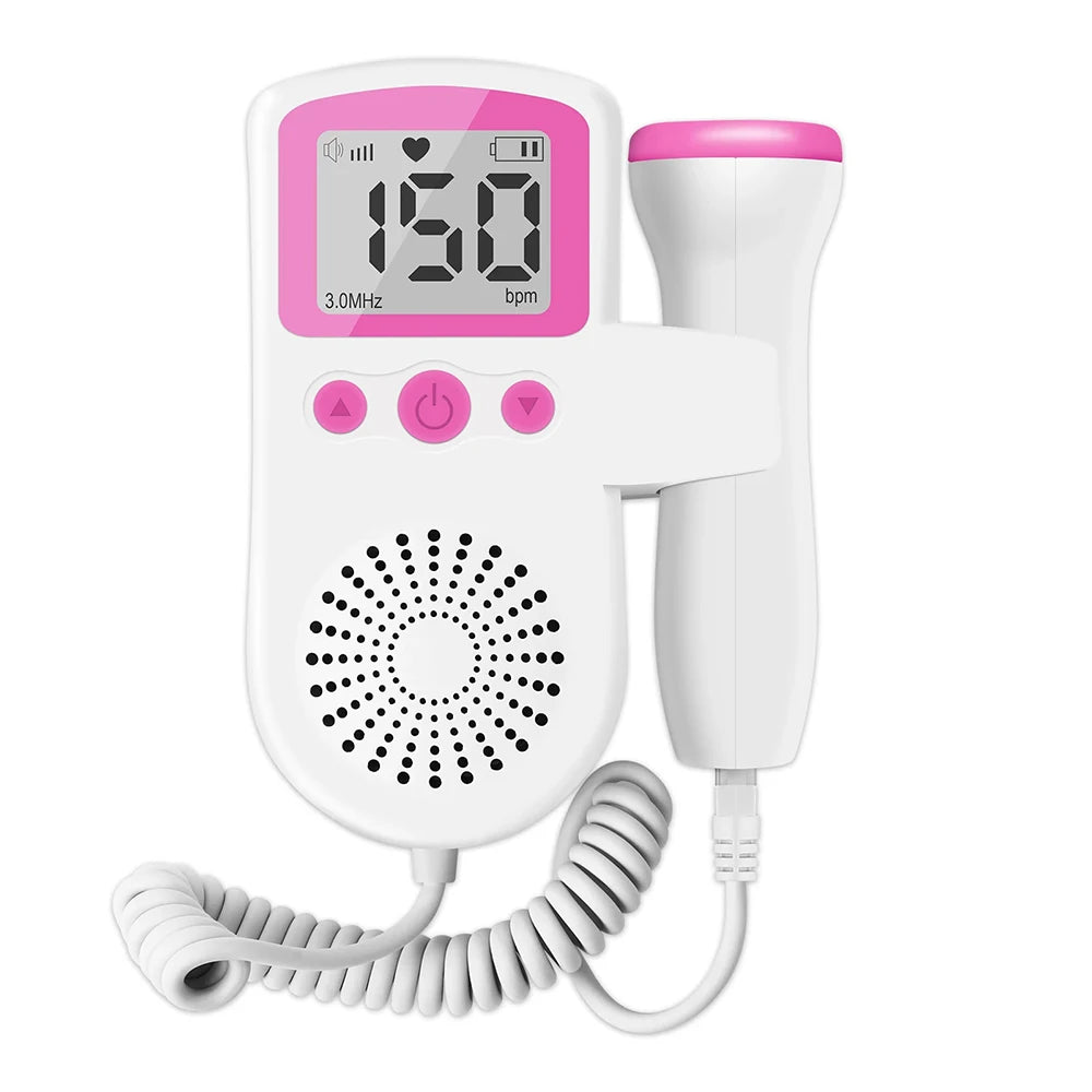 Doppler Fetal Portátil com Tela LCD – Monitor de Batimentos Cardíacos do Bebê 3.0MHz para Uso Doméstico em Gestantes
