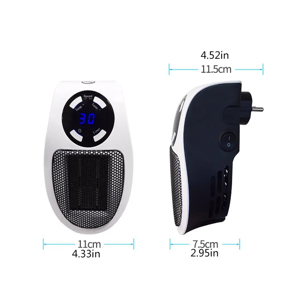 Mini Aquecedor Elétrico Portátil 500W com Controle Remoto – Ideal para Quartos e Ambientes Pequenos