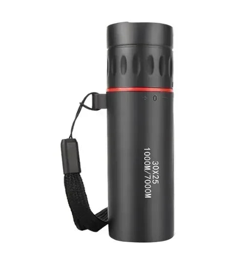 Mini Telescópio Monocular HD 2000x25 com Suporte para Celular – Portátil para Acampamento, Caça e Observação de Aves