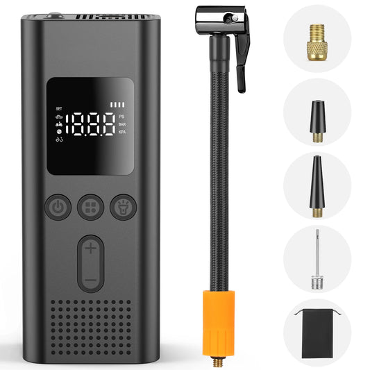 Mini Bomba de Ar Elétrica Portátil – 150 PSI com Lanterna LED