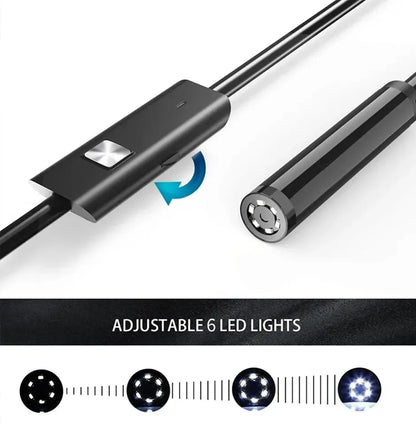 🔍 Câmera Endoscópica Tipo-C 7.0mm IP67 – À Prova d’Água com 6 LEDs Ajustáveis