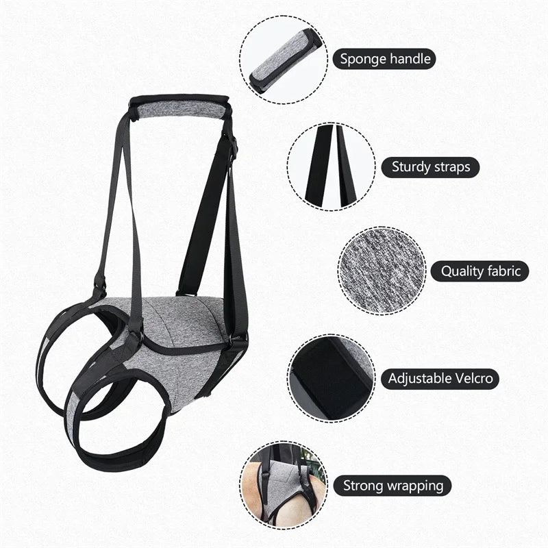 Cinta de Apoio Ajustável para Cães de Grande Porte – Suporte Traseiro Macio e Confortável para Reabilitação de Patas Traseiras