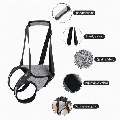 Cinta de Apoio Ajustável para Cães de Grande Porte – Suporte Traseiro Macio e Confortável para Reabilitação de Patas Traseiras