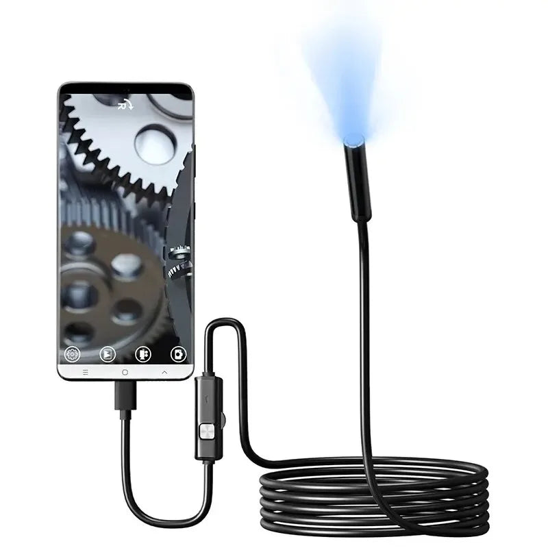 🔍 Câmera Endoscópica Tipo-C 7.0mm IP67 – À Prova d’Água com 6 LEDs Ajustáveis