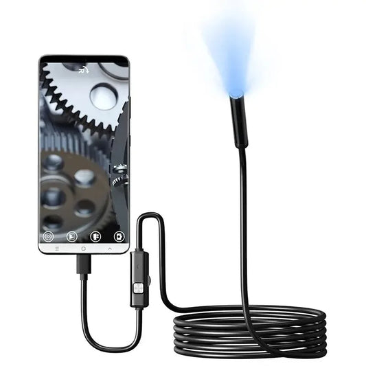🔍 Câmera Endoscópica Tipo-C 7.0mm IP67 – À Prova d’Água com 6 LEDs Ajustáveis