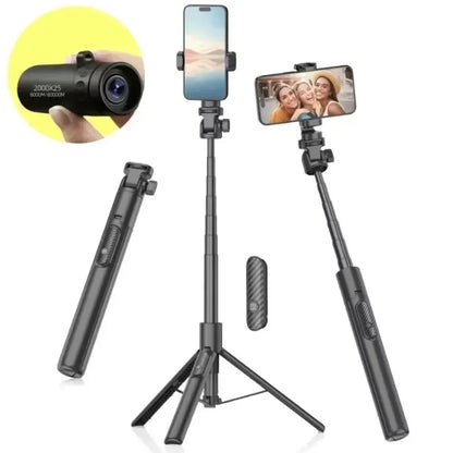 Mini Telescópio Monocular HD 2000x25 com Suporte para Celular – Portátil para Acampamento, Caça e Observação de Aves