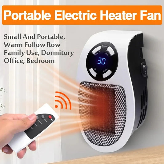 Mini Aquecedor Elétrico Portátil 500W com Controle Remoto – Ideal para Quartos e Ambientes Pequenos