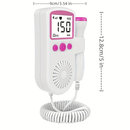 Doppler Fetal Portátil com Tela LCD – Monitor de Batimentos Cardíacos do Bebê 3.0MHz para Uso Doméstico em Gestantes