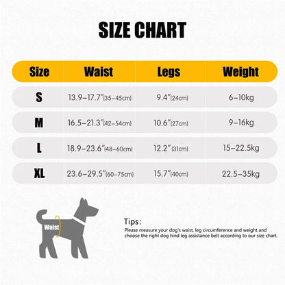 Cinta de Apoio Ajustável para Cães de Grande Porte – Suporte Traseiro Macio e Confortável para Reabilitação de Patas Traseiras