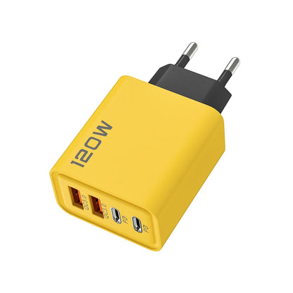 Carregador Rápido USB com 4 Portas (Type-C PD + QC 3.0) – Compatível com iPhone, Samsung, Xiaomi e mais