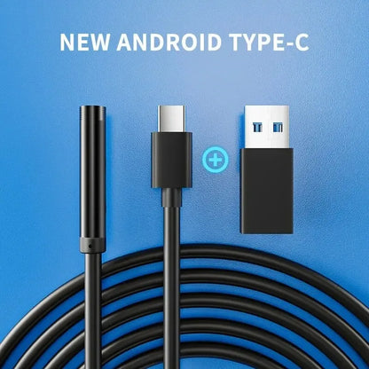 🔍 Câmera Endoscópica Tipo-C 7.0mm IP67 – À Prova d’Água com 6 LEDs Ajustáveis