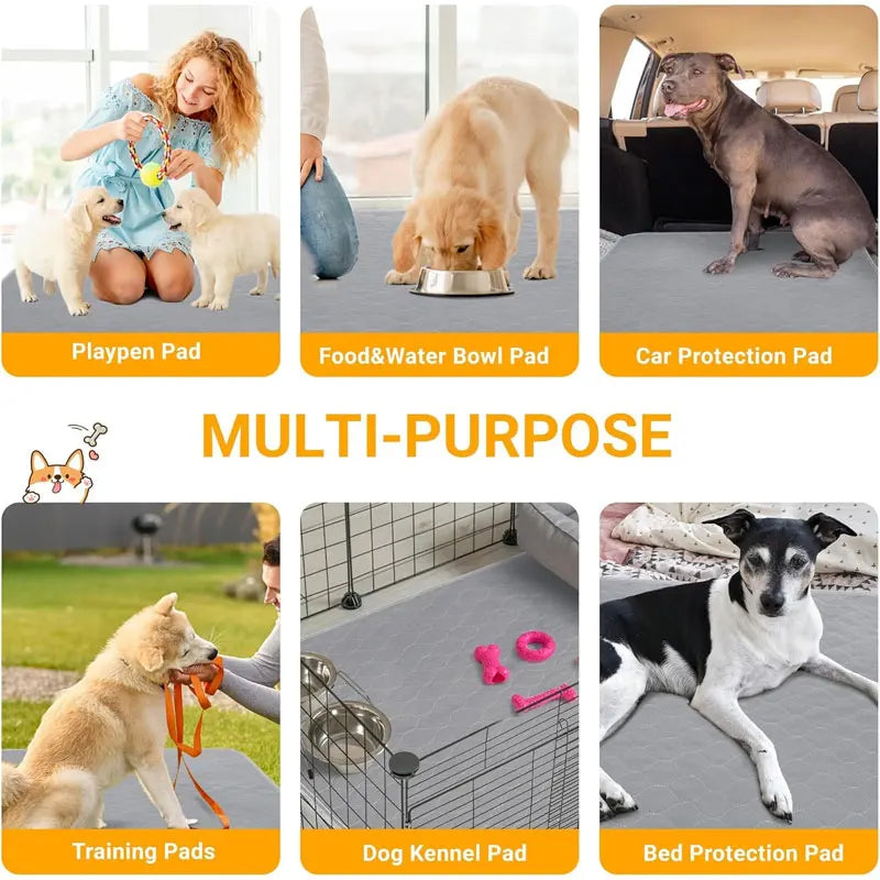 Tapete Higiênico Reutilizável para Cães e Gatos – Impermeável, Lavável e Super Absorvente | Ideal para Treinamento e Proteção de Sofás, Carros e Pisos