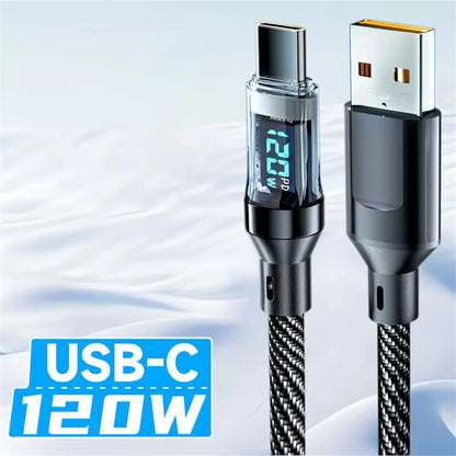 Cabo USB-C de alta potência com display indicador