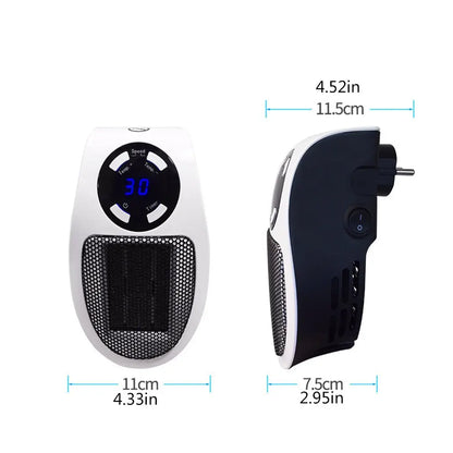 Mini Aquecedor Elétrico Portátil 500W com Controle Remoto – Ideal para Quartos e Ambientes Pequenos