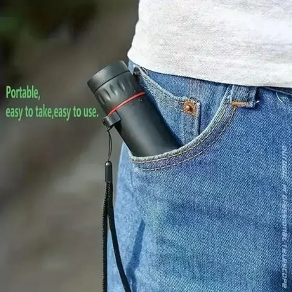 Mini Telescópio Monocular HD 2000x25 com Suporte para Celular – Portátil para Acampamento, Caça e Observação de Aves