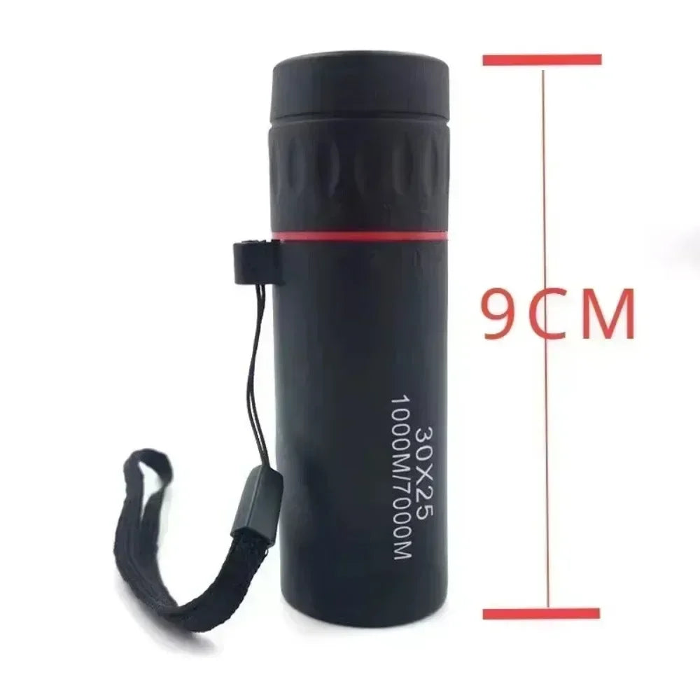Mini Telescópio Monocular HD 2000x25 com Suporte para Celular – Portátil para Acampamento, Caça e Observação de Aves