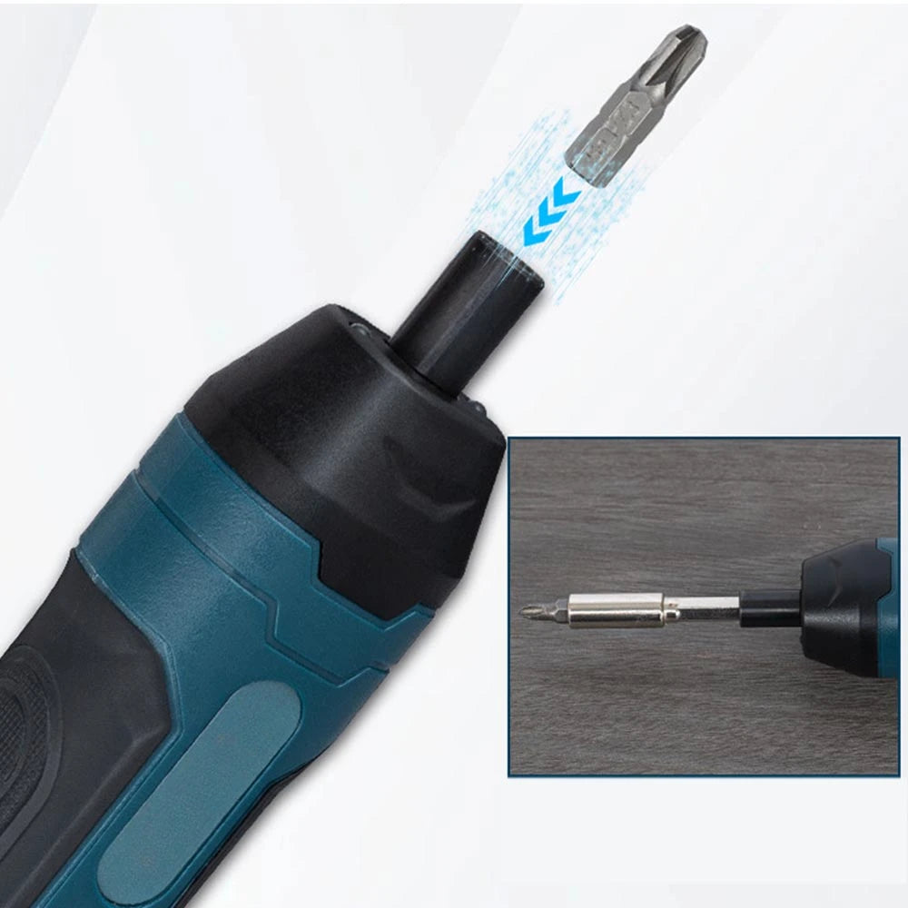 Parafusadeira Elétrica Portátil USB Recarregável – Kit Completo com várias Ponteiras