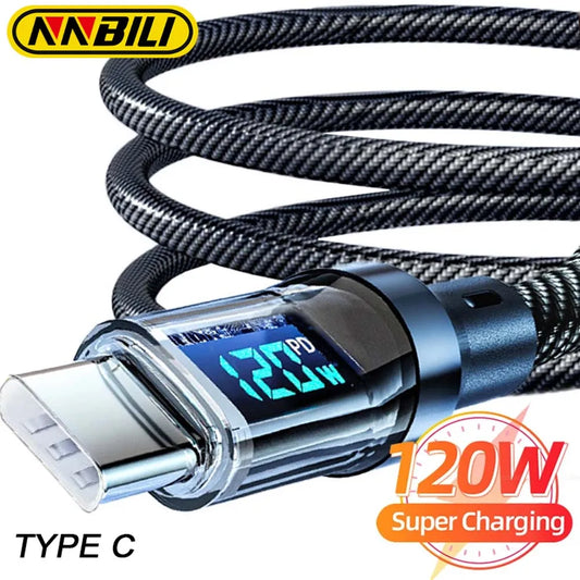 Cabo USB-C de alta potência com display indicador