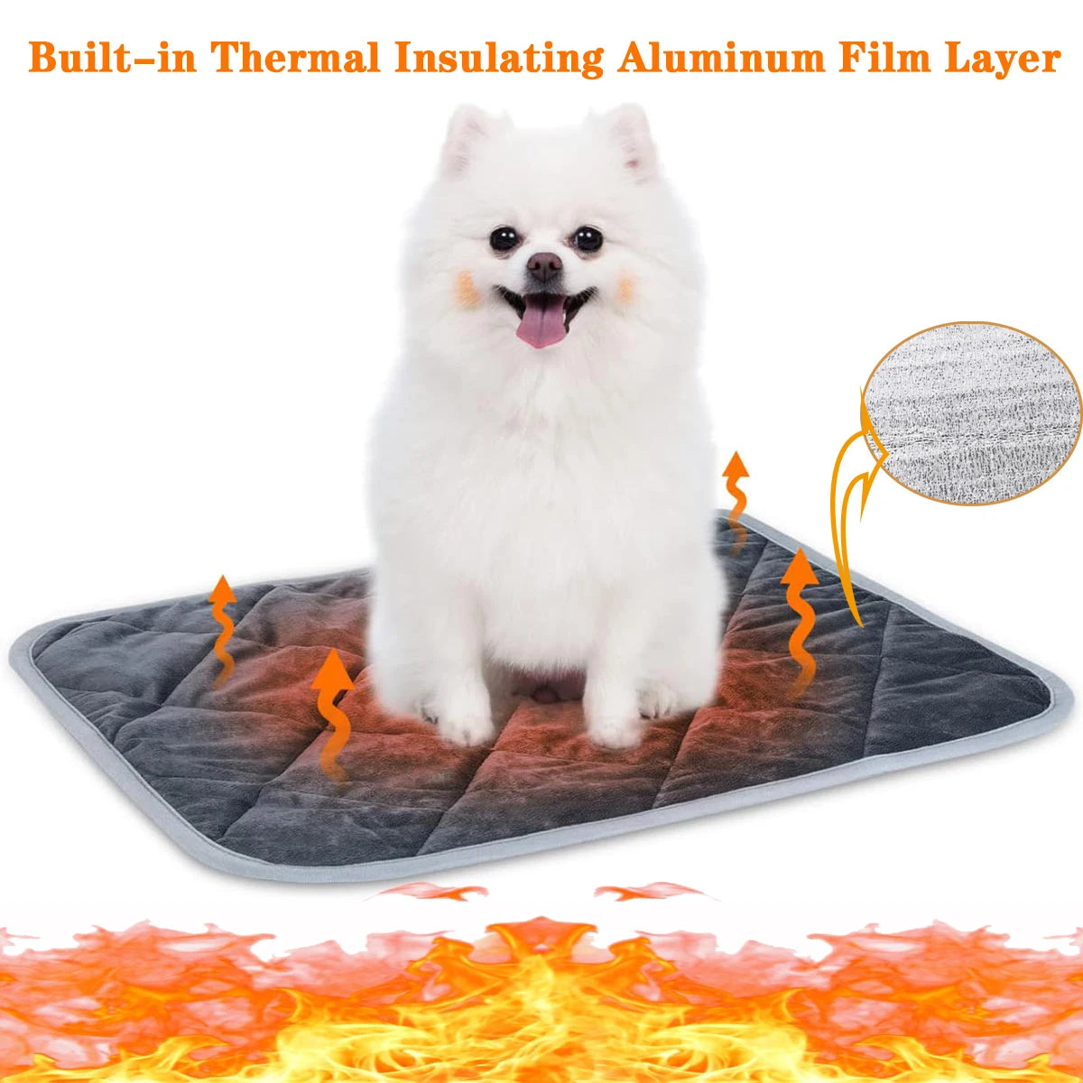 Tapete Térmico Autoaquecido para Pets – Lavável, Antiderrapante e Extra Quente para Cães e Gatos de Pequeno e Médio Porte